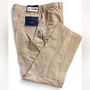 NWT-Tommy Hilfiger tan flat front wrinkle resistant chino, 38x30, retail $65